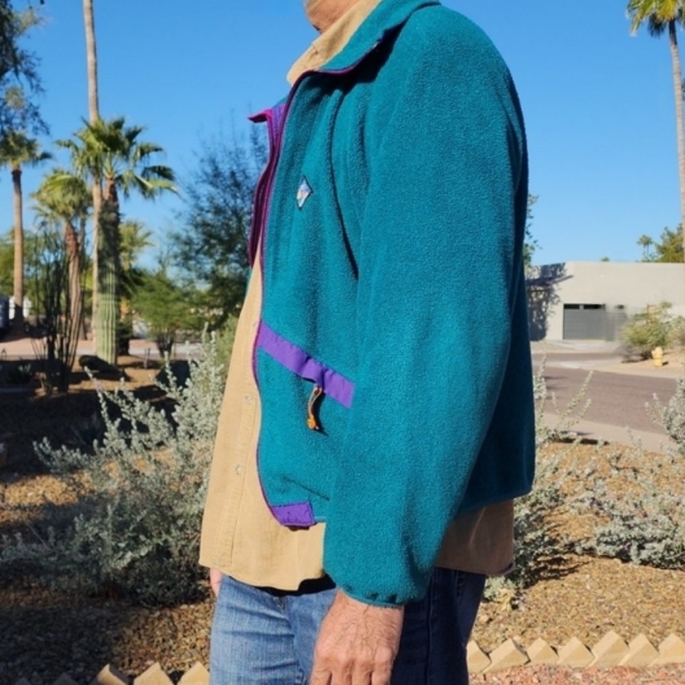 VINTAGE 90s WOOLRICH Nylon Fleece Jacket Mens M SIGMET GEAR Neon Windbreaker Y2K - Picture 5 of 15